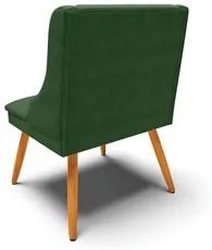 Kit 4 Cadeiras Estofadas para Sala de Jantar Pés Palito Lia Suede Verd