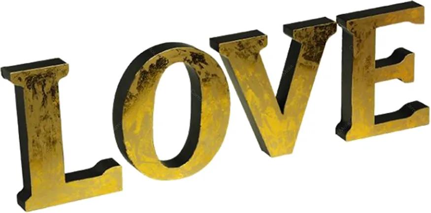Letra Decorativa Love Dourada em Metal - 24x21 cm