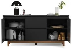 Buffet Aparador para Sala de Jantar 163cm Flow Preto - EJ Móveis