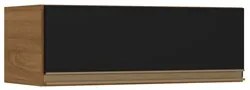 Armário Aéreo 70cm 1 Porta Basculante Karen P14 Nature/Preto Fosco - M