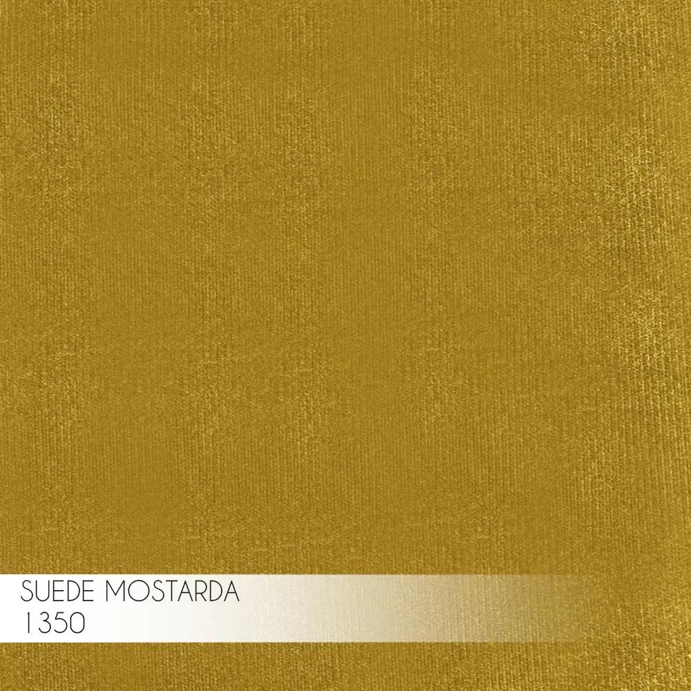Puff Decorativo Base Gold Elsa Suede Mostarda G41 - Gran Belo
