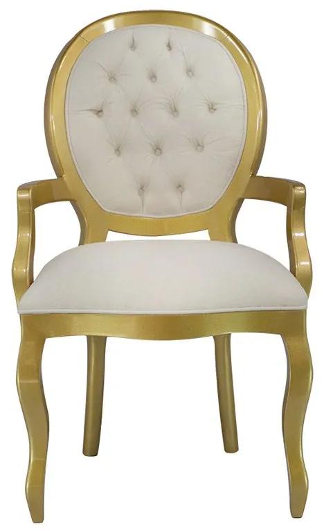 Cadeira de Jantar Medalhão Lisa com Braço - Wood Prime 15579 Liso