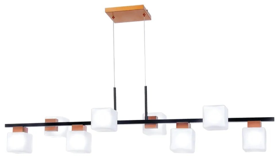 Pendente Retangular Vidro Quadrado 120X28X26Cm Metal E Cubo 08Xg9 | Ol... (DOURADO FOSCO / DOURADO BRILHO, CLEAR (TRANSPARENTE))