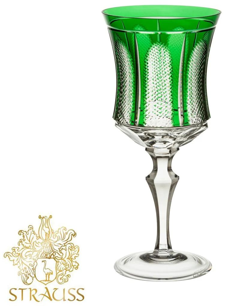 Taça de Cristal Lapidado P/ Água - Verde Escuro  Verde Escuro