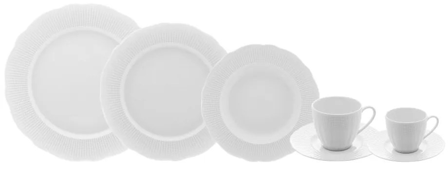 Jogo Jantar 30 Peças Porcelana Edirne Branco 17652 Wolff