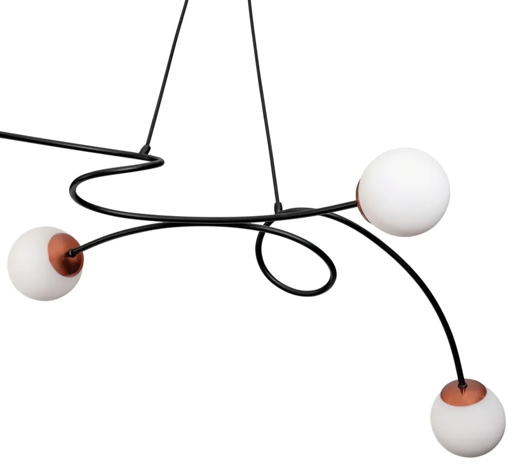 Pendente Tie 112,4X48,4X21,3Cm 4Xg9 Globo Ø12Cm - Usina 25100/120 (CP-M - Champanhe Metálico / DR-PV - Dourado Brilho Polido Verniz, FOSCO)