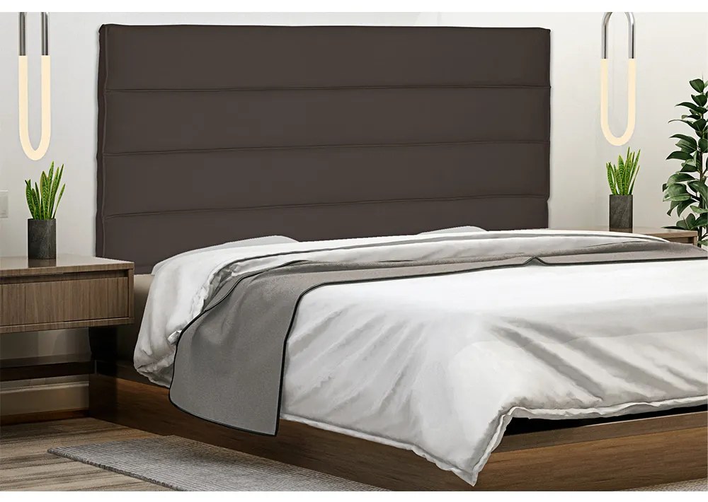 Cabeceira La Italiana Para Cama Box Solteiro 90 cm Suede Café - D'Rossi