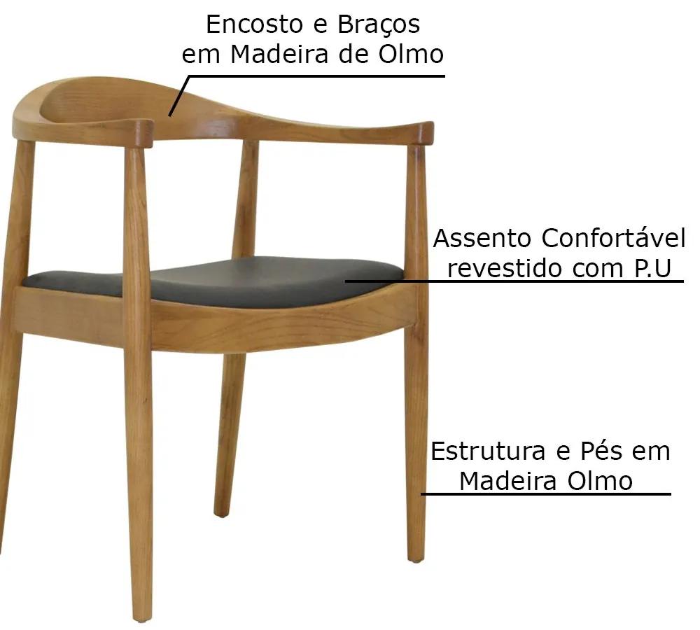 Kit 6 Cadeiras Decorativas Sala e Escritório Colonial Madeira Bege G56 - Gran Belo