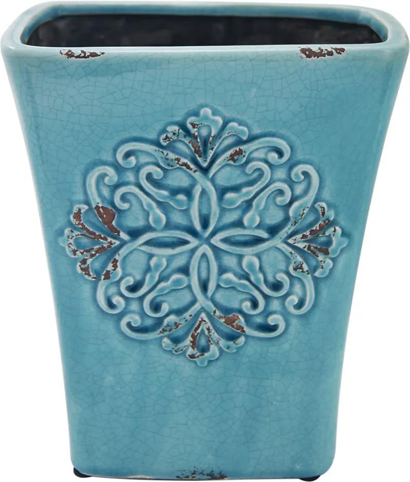 Cachepot em Cerâmica Azul - 24x20cm