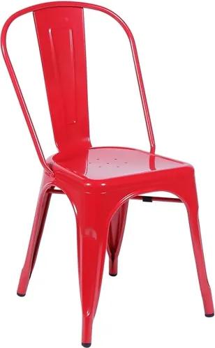 Cadeira Iron Sem  Braço Vermelha Or Design