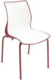 Cadeira Maja pernas pintadas vermelha/branca Tramontina