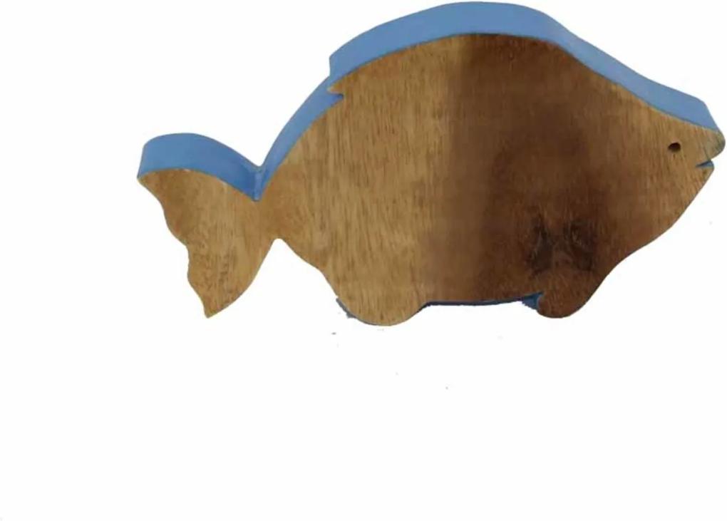 Peixe Decor Grouperativo em madeira rústica 22Cm - Grouper