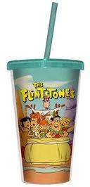 Copo com Canudo Personagens Turma Flintstones