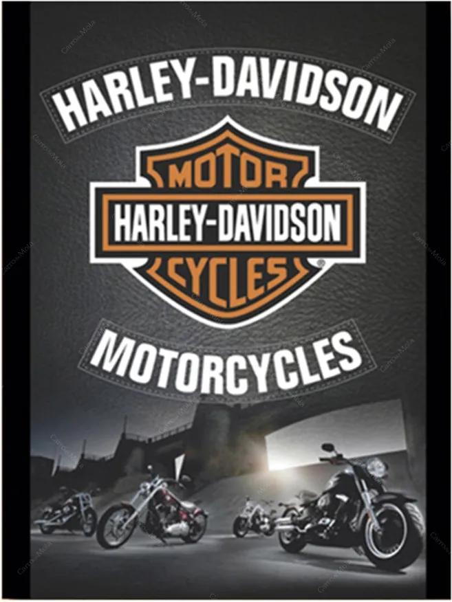 Placa Decorativa Harley-Davidson Motorcycles Média em Metal