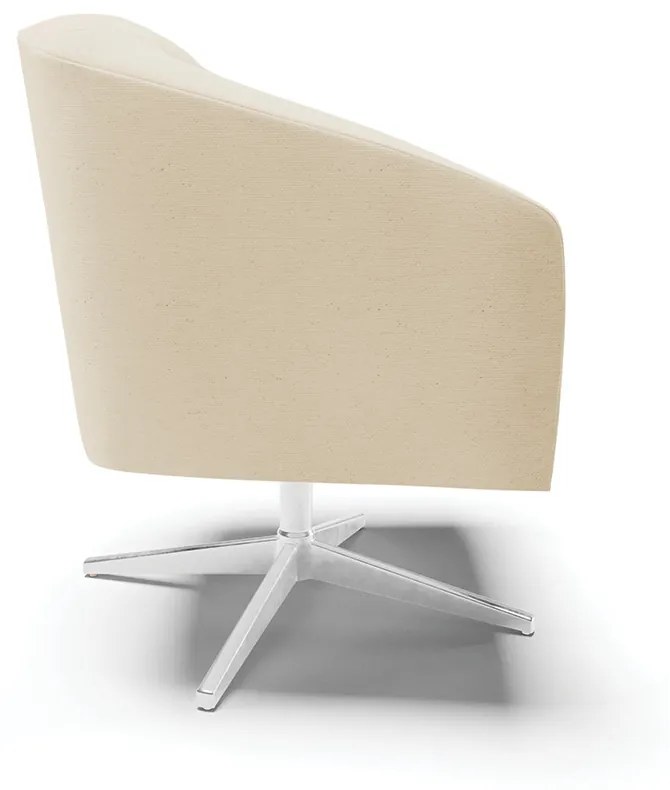 Poltrona Decorativa Giratória Cromada Stella Linho D03 - D'Rossi - A19 Bege