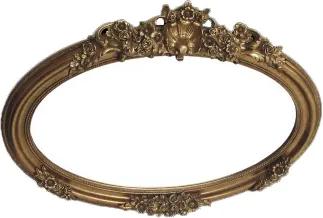 Espelho Clássico Provençal Oval Folheado à Ouro 34 cm x 26 cm
