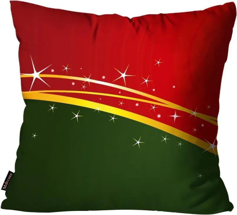 Capa para Almofada Premium Cetim Mdecore Natal Estrela Vermelha45x45cm