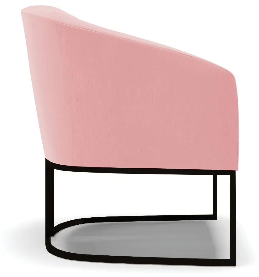Poltrona Decorativa Industrial Preto Kit 2 Stella Suede D03 - D'Rossi - Rose