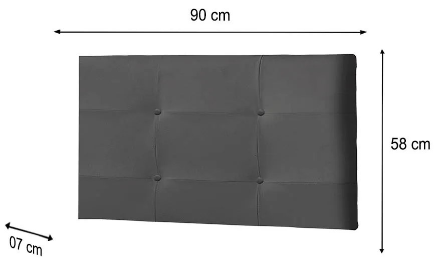 Painel Luna Para Cama Box Solteiro 90 cm Suede Preto - D'Rossi