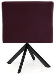 Poltrona Decorativa Giratória Base Eiffel Preto Angel Veludo C-292 Uva