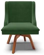 Kit 4 Cadeiras Estofadas Giratória para Sala de Jantar Lia Suede Verde