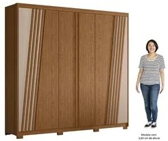 Guarda Roupa Casal 6 Portas 240cm Ouro Verde Jatobá/Fendi - Albatroz