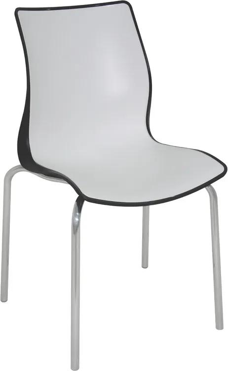 Cadeira Maja Perna Polida Preto/Branco Summa - Tramontina