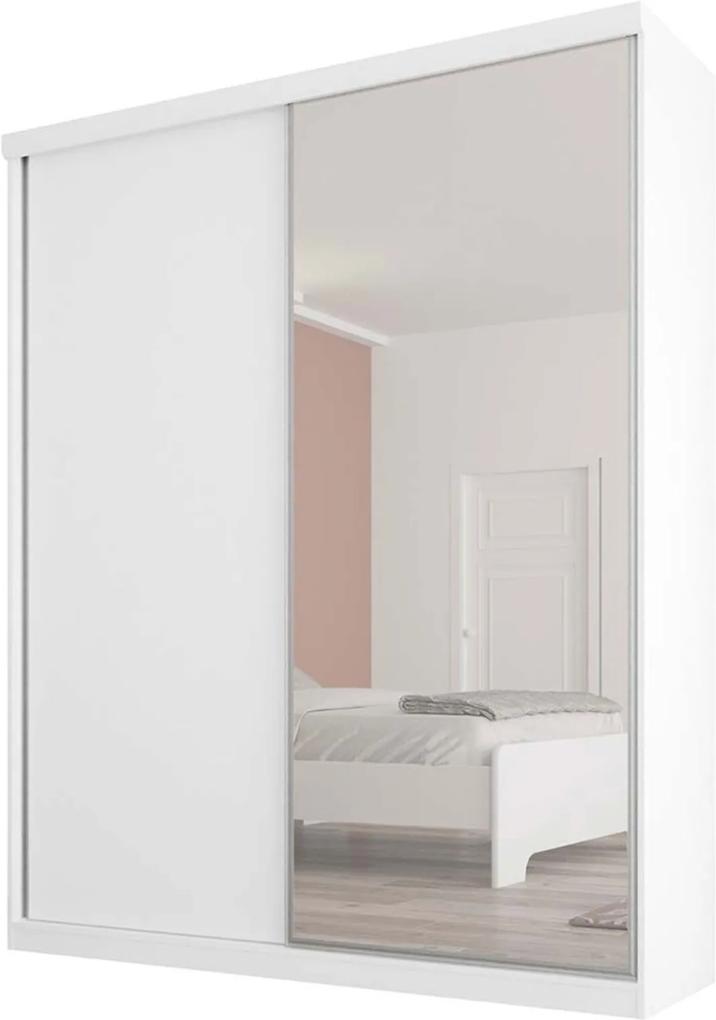 Guarda-Roupa 2 Portas 3 Gavetas Virtual 176 c/espelho Branco Maderado Robel Móveis
