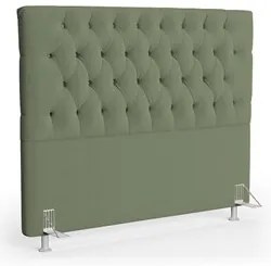 Cabeceira Casal King Cama Box 195cm Cristal C16 Bouclê Verde Oliva - M