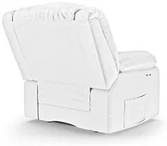 Poltrona do Papai Reclinável Pietra Power Touch Massagem FH9 PU Branco