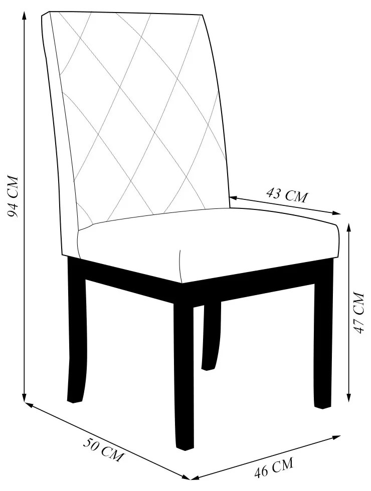 Kit 3 Cadeiras de Sala de Jantar Estofadas Gomes Madeira Maciça PU Marrom G78 - Gran Belo