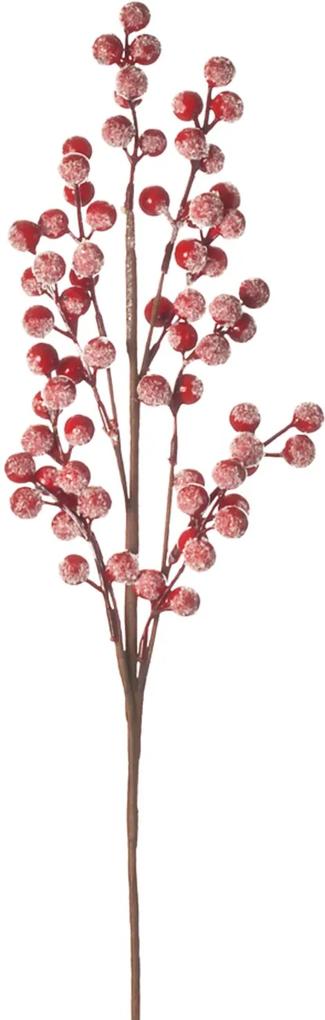 Galho Natalino Decorativo Cerejas Vermelhas 50Cm 1 Unidade