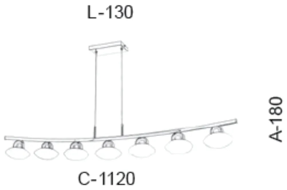 Pendente Retangular Vidro Disco 112X13X18Cm Metal E Vidro 7 X G9 | Old... (CHAMPANHE)