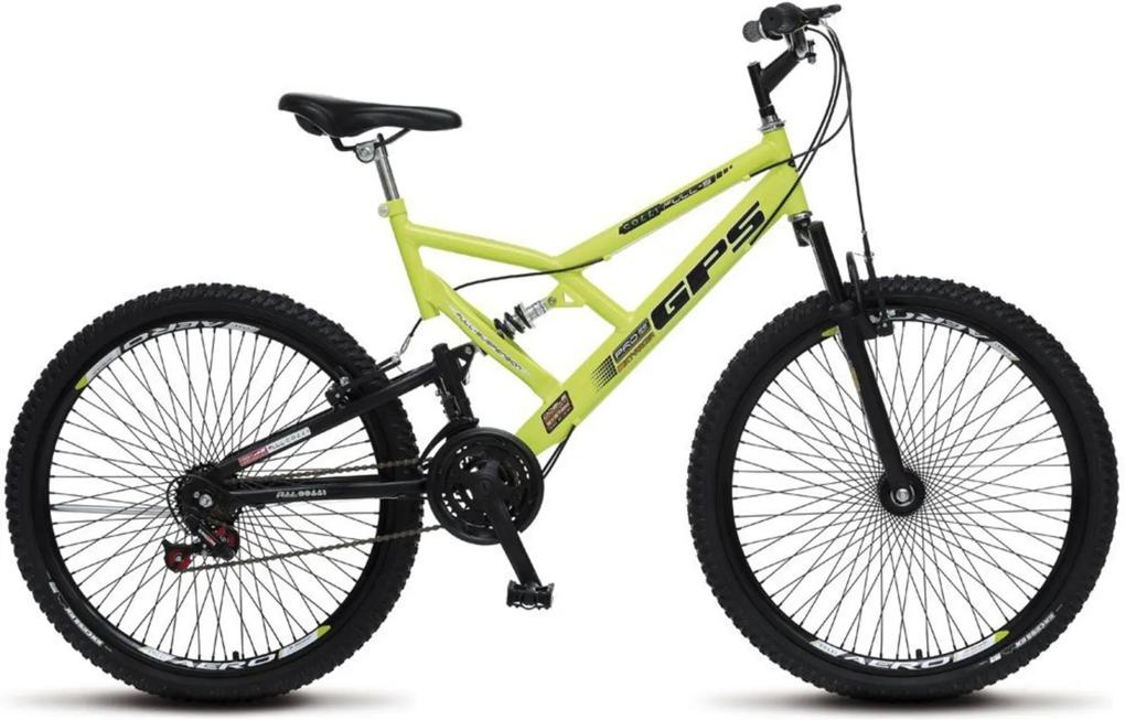 Bicicleta Colli Bikes Aro 26 Full-s GPS 72 Raias Amarelo Neon