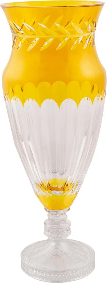 Vaso Decorativo de Cristal Lodz - Âmbar Atenas
