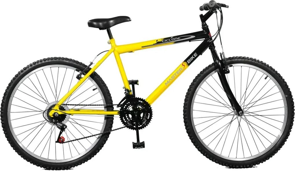 Bicicleta Master Bike Aro 26 masculina Ciclone Plus 21 marchas Amarelo