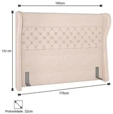 Cabeceira Cama Box Casal Queen 160cm Trinidad P02 Linho Cru - Mpozenat