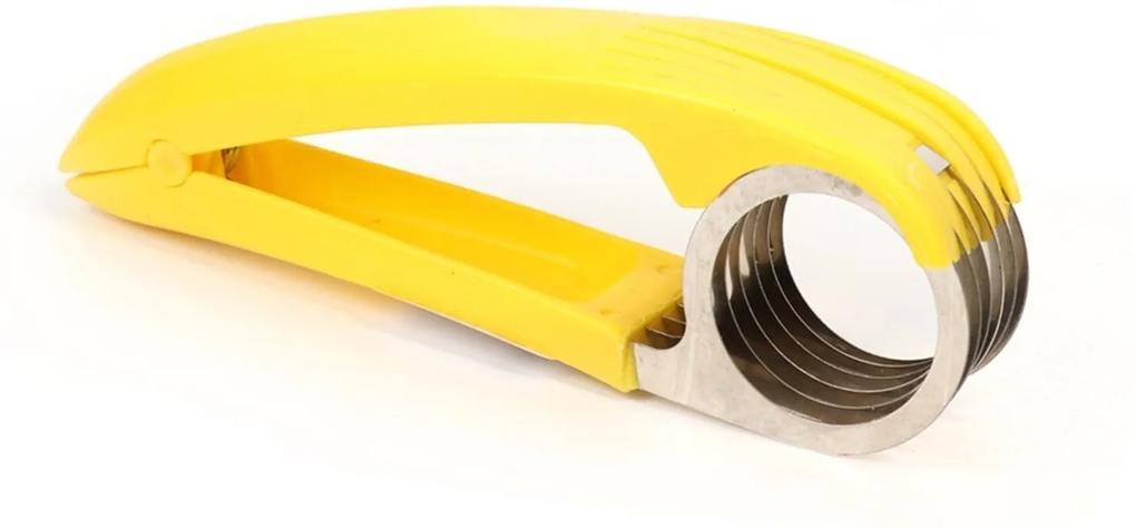 Fatiador de Banana em Aço Inox / Plástico - Amarelo / Prata