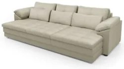 Sofá Retrátil 3 Lugares Para Sala 257cm Dijon Couro Creme S07 - Mpozen