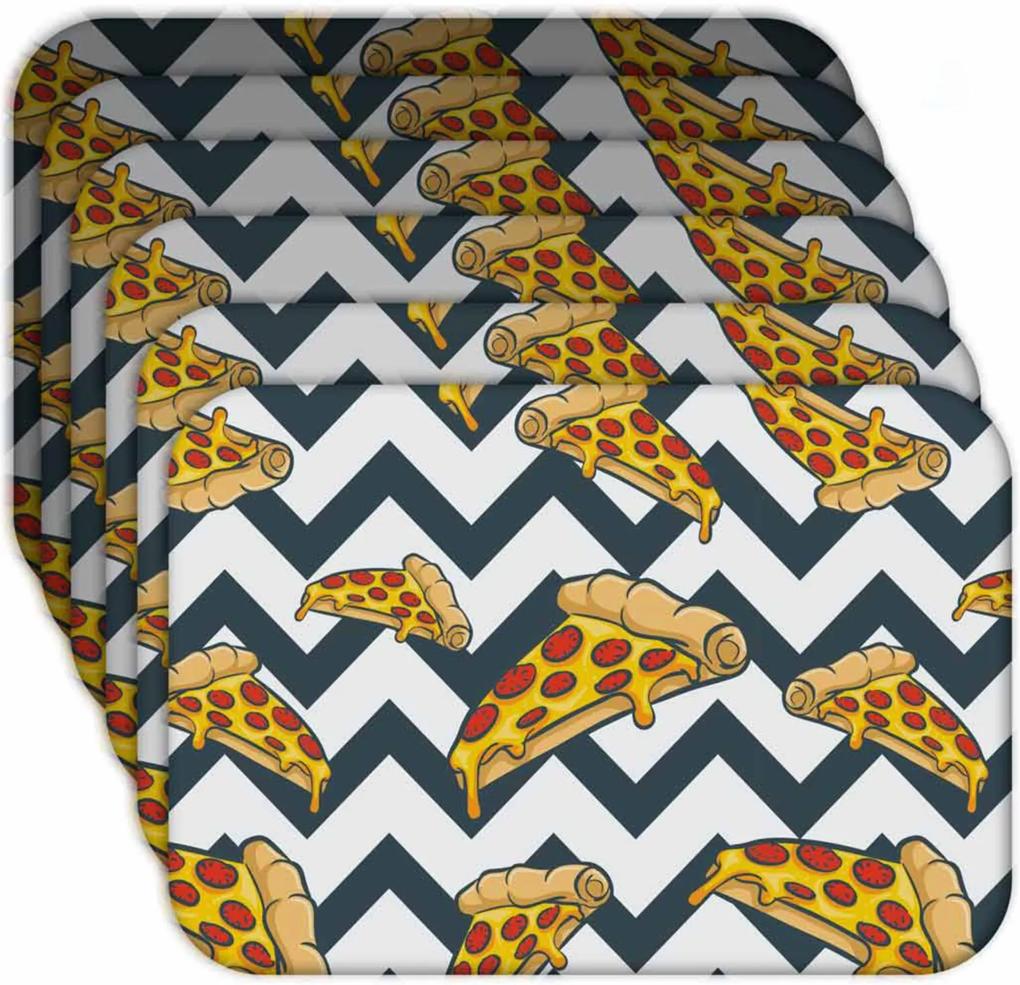 Jogo Americano - Love Decor  Pizza Geometric Kit Com 6 Peças