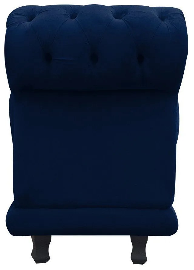 Kit 02 Recamier Barcelona Namoradeira Calçadeira Suede Azul Marinho - D'Rossi