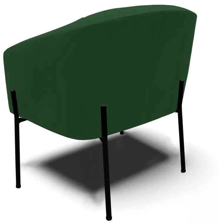 Poltrona Decorativa Pé de Ferro Preto Kit 2 Stella Veludo Verde D03 - D'Rossi