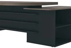 Conjunto Escritório Home Office 3 Peças Corp A06 Charuto/Preto - Mpoze