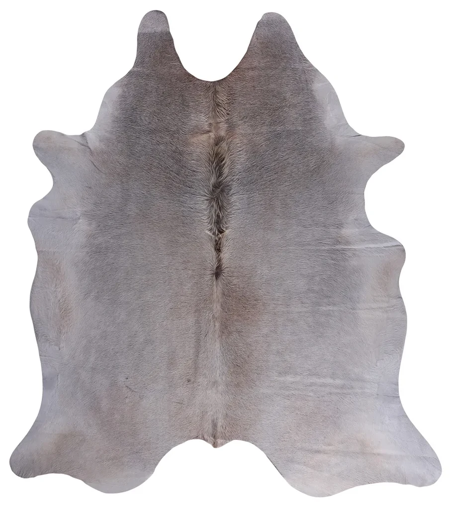 Tapete de Pele Bovina Natural Cinza Claro