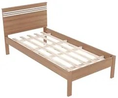 Cama de Solteiro Madeira CM8010 Amêndoa/Branco - Tecno Mobili