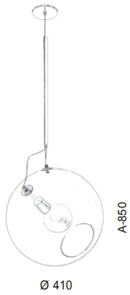 Pendente Globo Inclinado Ø41X85Cm Metal E Globo Ø41Cm 01Xe27 |Old Arti... (ROSÊ FOSCO / COBRE BRILHO, CLEAR (TRANSPARENTE))