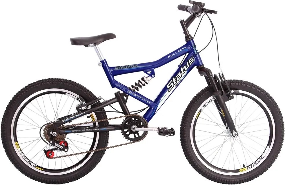 Bicicleta Infantil Status Bike Aro 20 Dupla Susp. 6v - Azul