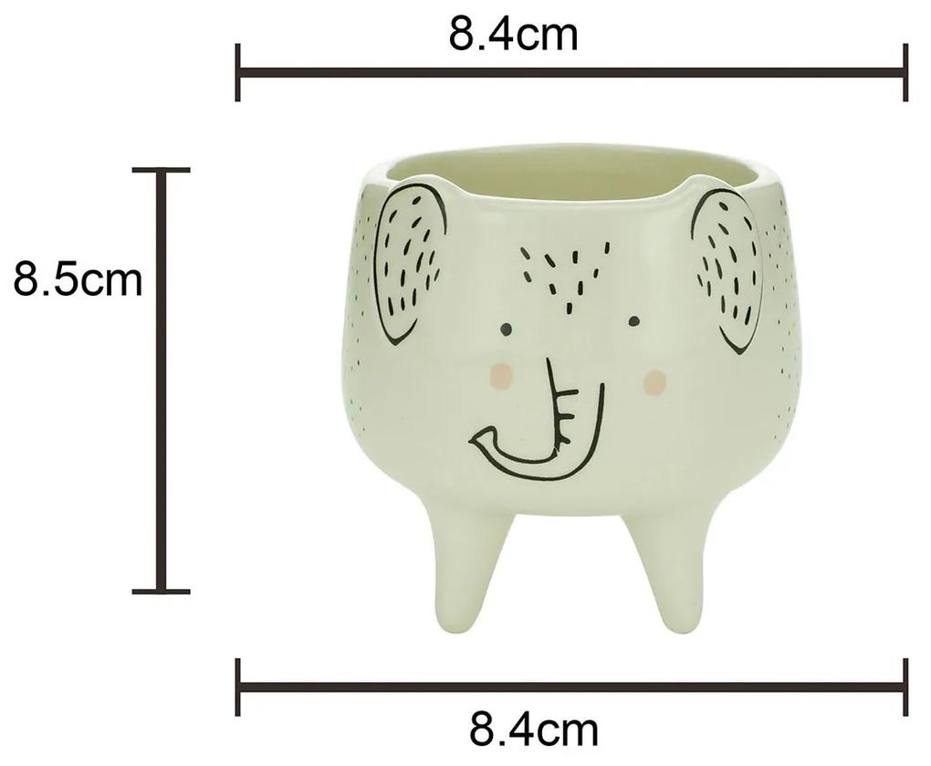 Cachepot Vaso Decorativo de Cerâmica Elefante Charmoso