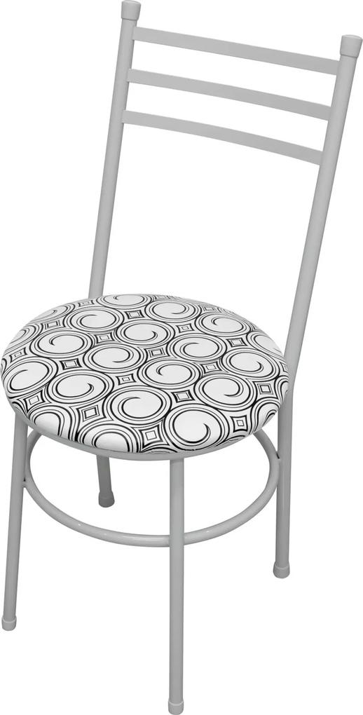 Cadeira Vittoria branco/espiral AçoMix
