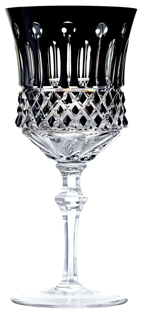 Taça de Cristal Lapidado P/ Vinho Tinto - Preto - 69  Preto - 69